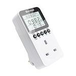 KETOTEK Electricity Usage Monitor Plug Power Meter Watt Meter Digital Energy Monitor LCD Display Power Consumption Meter Energy Cost Voltage Amps KWH Meter Socket