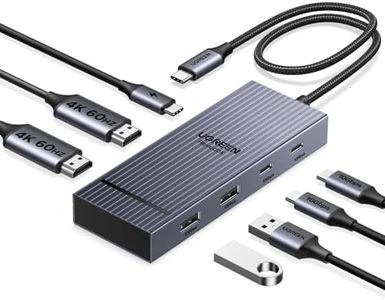 UGREEN 7 in 1 Docking Station Dual Monitor, USB C Hub Dual 4K@60Hz HDMI Display, 10Gbps USB-A/C Data Ports, 100W PD, Aluminum Revodok Pro Laptop Docking Station for HP, Thinkpad, Dell and More