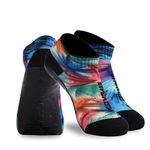 Barefoot Quick-Dry Sand Beach Socks, RANDY SUN Breathable Seamless Yoga Sock With TPE Sole, 2 Pairs-blue&red Printed Ankle Socks, XX-Large