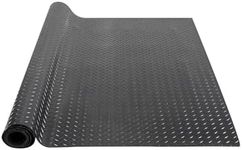 VEVOR Diamond-Plate Rubber Flooring Roll, 3 mm x 4 ft x 6 ft Garage Floor Mat, SBR Rubber Garage Flooring Roll, Easy to Clean, Diamond Plate Rubber Mat for Under Cars, Garage Industry Gym, Black