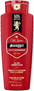 Old Spice Body Wash for Men, Swagger Scent of Cedarwood, Long Lasting Lather, 24/7 Shower Fresh with Lasting Scent, Red Collection, 709ml