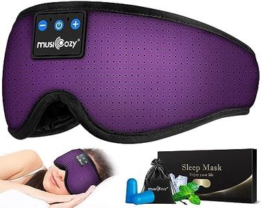 MUSICOZY Sleep Headphones Bluetooth Sleep Eye Mask for Sleeping Wireless Music Sleeping Headphones Headband Eye Mask Sleep Earbuds for Side Sleepers Men Women with Speakers Cool Tech Gadgets