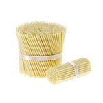 Danilovo 500 Pcs Beeswax Taper Candles (White) - Orthodox Church Candle Tapers for Prayer, Ritual, Christmas - No Soot, Dripless, Tall, Bendable, N100, Height 15 cm, Ø 5 mm