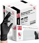 Basic Medical Black Nitrile Exam Gloves - Latex-Free & Powder-Free - NGPF 1046 (Case of 1,000), large