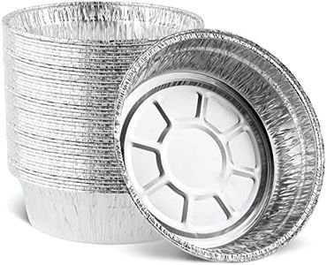 PLASTICPRO 9'' Inch Deep Round Tin Foil Pans Disposable Aluminum, Freezer & Oven Safe - For Baking, Cooking, Storage, Roasting, & Reheating, Pack of 50