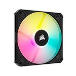 Corsair AF120 RGB Slim, 120mm PWM Fluid Dynamic Bearing Fan - Thin Profile for Small-Form Cases - Low-Noise - Up to 2000 RPM - 8 Addressable RGB LEDs - Single Pack - Black