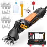 Sheep Shears 550W, Professional Electric Sheep Shearing Clippers with 2 Sets of Blades, 6 Speeds Farm Livestock Grooming Kit, Heavy Duty Sheep Clippers for Thick Coat Animal Sheep Goats Cattle Alpacas