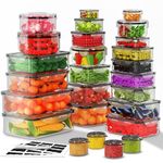 52 Pack Large Food Storage Containers with Lids-(26 Conatiners,26 Lids) Airtight Plastic containers with lids-Meal Prep Containers for Kitchen Pantry Organizers-Freezer Microwave safe,2.5L-Small