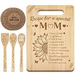 Gifts for Mum, Mum Birthday Gifts, Unique Handmade Bamboo Cutting Board Set of 6, Birthday Christmas Mothers Day Gifts for Mum Mummy, Personalised Chopping Board Presents for Mum, 30x26x1.5cm