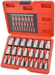 Gunpla 25Pcs Screw and Bolt Extractor Set, Hex Head Hand Multi-Spline Tool Remover Easy Out, Heavy Duty CR-MO Broken Bolts Screws Extraction Fastener Kit 1/8 Inch to 7/8 Inch in 1/32-Inch Increments