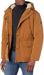 LONDON FOG Men's Faux Sherpa Lined Parka, Tobacco, XX-Large