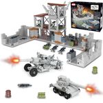 Military Base Building Toy for Boys, 489 pcs Army Defence Base Guard Tower Station Building Blocks Set for Kids 6 7 8 9 10 12 14 Years with Mini Weapons & War Accessories