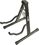 RockJam Foldable A-Frame Guitar Stand with Cushioned Arms and Rubber Feet. Electric, Acoustic & Bass Holder. (RJGS01) , Black