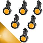 CTRICALVER High Power 18mm 9W Eagle Eye LED Light,Car Motorcycle DRL Daytime Running Light Fog Lamp Reversing Light Marker Light 12V Waterproof(Yellow，6PCS)