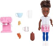 Barbie Toys, Chelsea Doll and Accessories Barista Set, Can Be Small Doll with 7 Themed Pieces