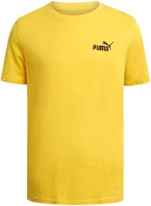 PUMA Boys Shirt - Cotton Crewneck Short Sleeve Active T Shirt for Boys with Logo (Sizes: 8-20), Size 18-20, Yellow