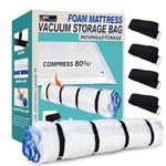 Queen/King Full-XL Mattress Vacuum Bag for Moving/Storage-Compress Mattress by 80%, Mattress Bag, Moving Supplies for Mattress Packing, Leakproof & Sealable | Size - 200x250 Cms (80x100 Inches)