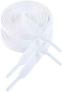 VSUDO 2 Pairs Flat Shoe Laces for Sneakers, Shoe Strings/Shoelaces for Sneakers, Snow White, 71" ( 180 CM )
