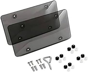 BLVD-LPF OBEY YOUR LUXURY Unbreakable License Plate Shields - [Pack of 2] Tinted, Novelty Plate Covers with Fastening Screws, Screw Driver | Automotive Accessories