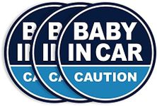 GEEKBEAR Baby in Car Vehicle Magnet - Colorful, Reflective, Weather-Resistant - Circular 4.7 x 4.7 in (Navy/Blue, 3 Pack)