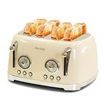 Savania 4-Slice Stainless Steel Wide Slot Vintage Bread Toaster