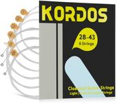 KORDOS Nylon Guitar Strings Ball End for Classical Guitar Acoustic Strings, Vacuum-sealed Silver Plated, 85/15 Bronze, 6 String Set, Light Gauge, Normal Tension, 28-43