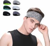 Men Sports Headband 6pcs/pack, Non Slip Headwear Head Band, Headband, Sweatband Stretchy Wicking Hairband For Football, Basketball, Boxing, Running, Yoga And Golf Gym Cycling Workout Protection Sport Cooling Headbands