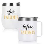 Gtmileo Nurse Gifts for Women, 12 oz Before Patients After Patients Stainless Steel Coffee Mug Tumbler Set, Nurse Week Appreciation Graduation Gifts for Nurse Practitioner Doctor Dentist Hygienist