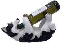 G&H Decor - Border Collie Wine Bottle Holder Figure - Home Decor Puppy Figurine - Kitchen Animal Wine Holder Countertop - Hand Painted Sheepdog Ornament Figure Decanter - Border Collie Gifts