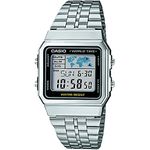 Casio Gents 33.00mm Quartz Watch with LCD Digital dial and Silver Metal Bracelet Strap A500WEA-1EF