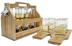 Sorbus Wooden Bottle Caddy with Ope