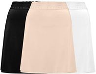 Free to Live 3-Pack Knee Length Half Slips Underskirt for Women - Lace Trim Waist Under Dress, Black, Ivory, Nude, XX-Large