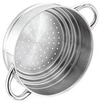 Stellar 1000 Steamer Insert S159 Stainless Steel Stepped Open Steamer with Twin Handles - Fits Any 16cm, 18cm or 20cm Pans - Fully Guaranteed