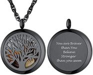 PROSTEEL Photo Engraved Necklace Personalized Picture Necklace Black Tree Necklace