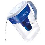 PUR Water Filter Pitcher Filtration System, 7 Cup, Clear/Blue