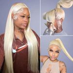 AHPAHP 613 Lace Front Wig Human Hair 200 Density Straight 360 Lace Front Wigs Human Hair Pre Plucked with Baby Hair Full Lace Frontal Wigs for Women 24inch 1