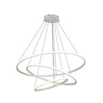 Led Chandeliers Ceiling Light,Dimmable 3 Ring Acrylic Chandelier Lighting Fixture,White Adjustable Pendant Light for Kitchen Island Dining Room Living Room Foyer Hanging 40+60+80Cm/(15.7+23.6+31.5In)