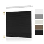 HOTSOON Cellular Shades(No Tools No Drill) for Windows,Modern Top Down Bottom Up Cellular Blinds,Cordless Light-Filtering Honeycomb Blinds,Easy to Install Beautify Home and Offices,Black,43"W x 72"H