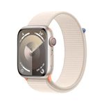 Apple Watch Series 9 [GPS + Cellular 45mm] Smartwatch with Starlight Aluminum Case with Starlight Sport Loop One Size. Fitness Tracker, Blood Oxygen & ECG Apps, Water Resistant