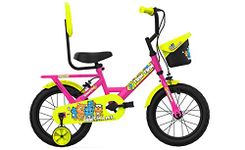 BSA TRIN TRIN 14T Unisex Kids BMX Bike , Tubular Wheels Bicycle (Fluorescent Pink, 9 inch Frame)