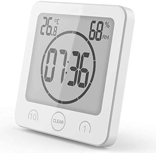 NOFIBAF Digital Bathroom Shower Wall Clock Timer with Alarm with Big LCD Display, Waterproof for Water Spray, Humidity Temperature Display, Wall Clock Timer for Bathroom Shower Makeup Cooking