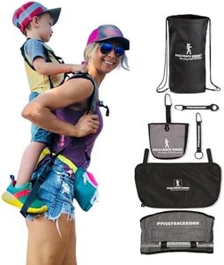 Piggyback SCOUT Toddler Carrier Backpack Deluxe - 6 Piece Set: Hip Belt, Carry Bag, Side Pocket, Mud Flap, Water Bottle & Selfie Stick Holders - For Ages 2-4 (Under 50 lbs) - Hiking & Travel