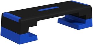 SPORTNOW Aerobic Step Platform, Exercise Stepper for Home Workout, 15cm/20cm/25cm Height Adjustable and Nonslip, Blue