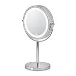 Carmen C81117 Illuminated Cosmetic Vanity Mirror with Touch Sensor, 360° Adjustability, Dimmer Function, Chrome