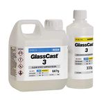 Clear Epoxy UV Stable, self-Levelling, self-degassing, Hard-Wearing Glass Cast 3 Resin for Floors, Table & Counter Tops. Kit with Gloves (1kg)