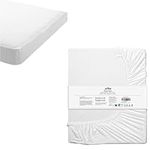 JEMIDI 100% Turkish Cotton Double Bed Fitted Sheet - Easy Care, Breathable & Warm - Deep Fitted Sheets Seasons - White 140 x 200 cm (55.1" x 78.7")