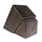 Shun DM0854 22 Slot Solid Wood Knife Block with Storage for Steak Knives Set, Walnut