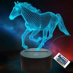 Horse Gifts for Girls, Horse Night Light, Horse 3D Lamp with Remote Control 16 Colors Changing, Horse Gifts Decoration for Girl Boy Women Room