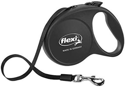 FLEXI Fun Retractable Dog Lead, Large, 5m Tape, Black, for Dogs up to 50kg