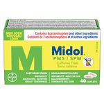 Midol PMS Caffeine-Free Pain Reliever, Fast Relief of Pre-Menstrual Period Symptoms such as Irritability, Bloating, Cramps, Breast tenderness, Backache, Headaches and Muscle Aches (40 Caplets)